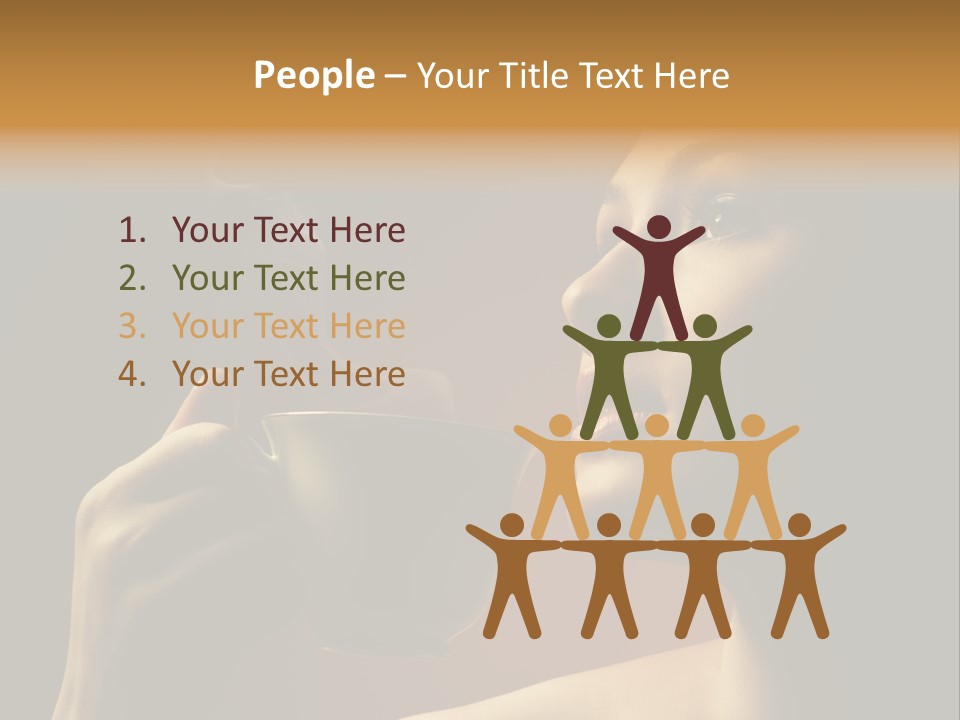 Young Coffee Satisfaction PowerPoint Template