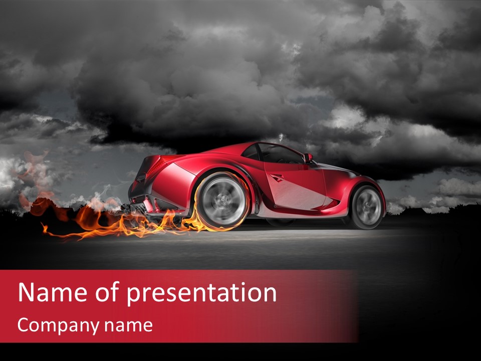 Cloud Sky Car PowerPoint Template