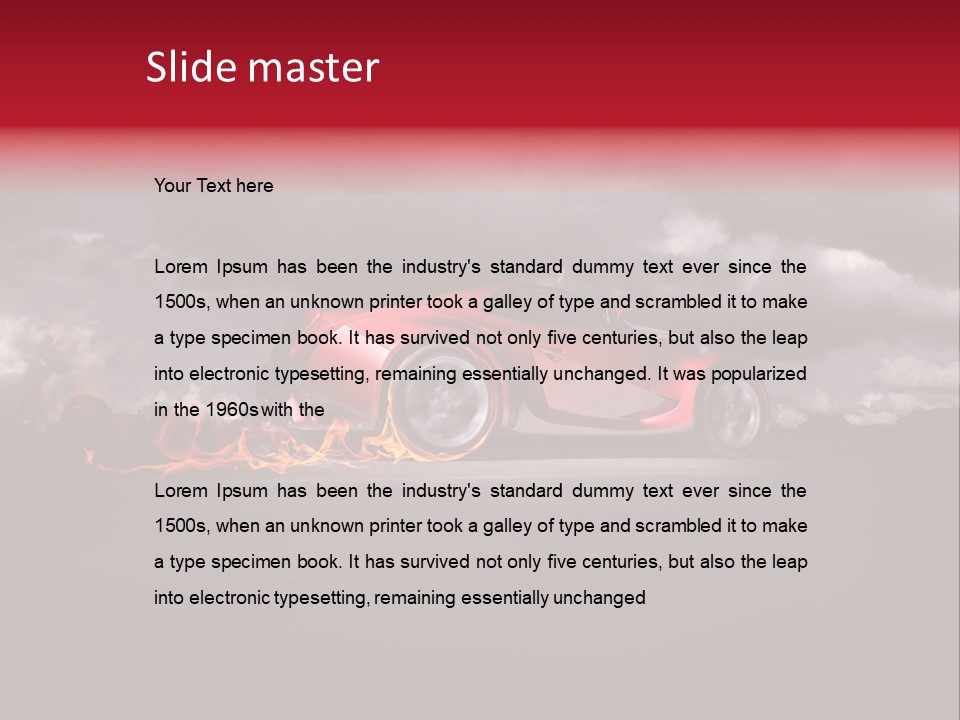 Cloud Sky Car PowerPoint Template