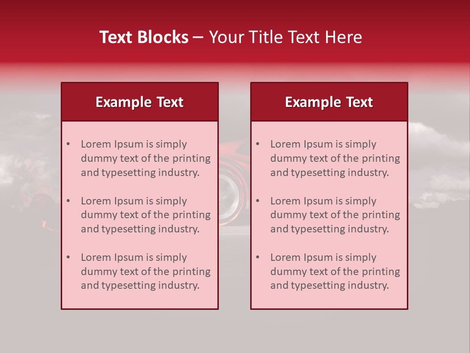 Cloud Sky Car PowerPoint Template