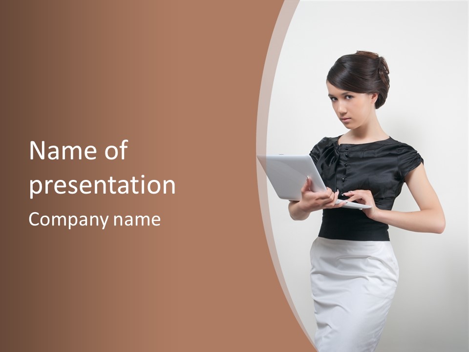 Person Female Work PowerPoint Template