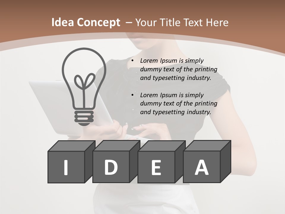 Person Female Work PowerPoint Template