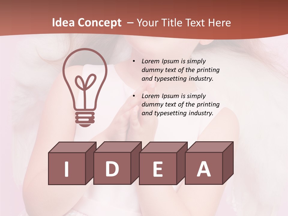 Girl Adorable Angel PowerPoint Template