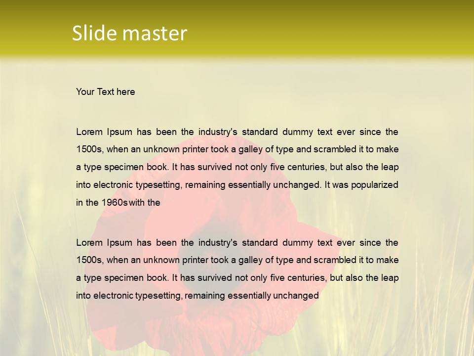 Green Beautiful Poppy PowerPoint Template