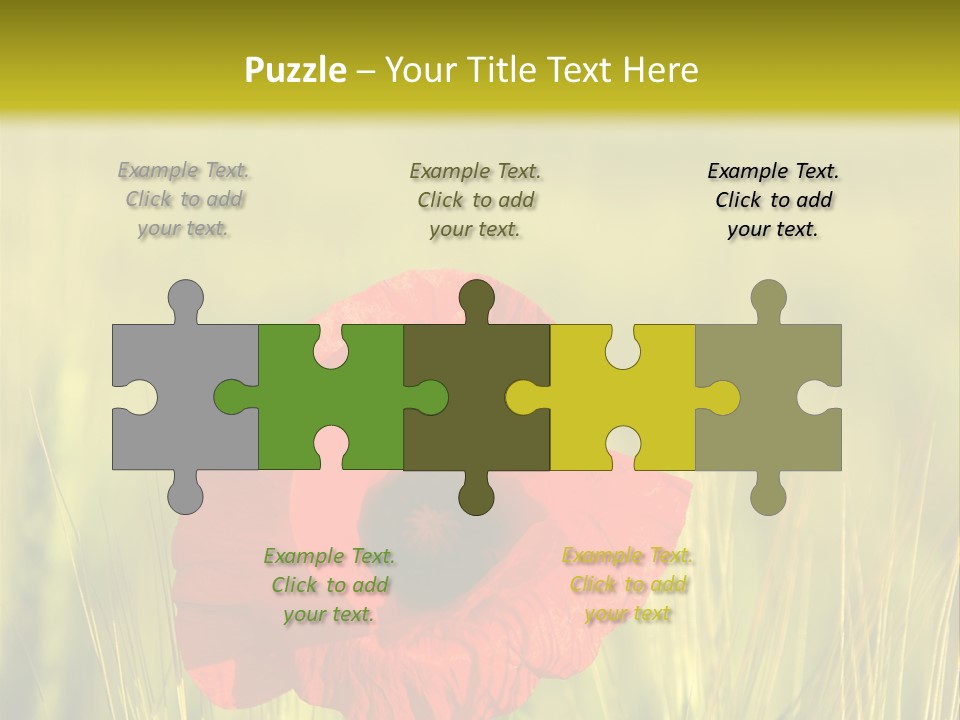 Green Beautiful Poppy PowerPoint Template