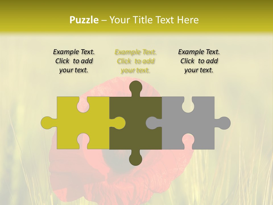 Green Beautiful Poppy PowerPoint Template