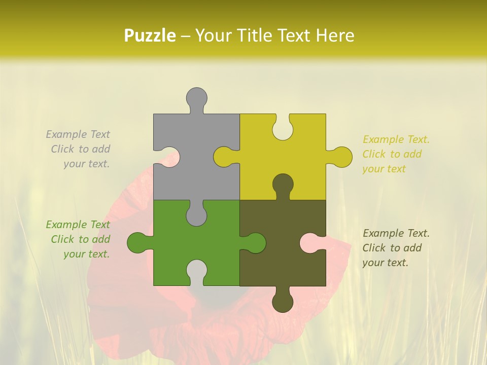 Green Beautiful Poppy PowerPoint Template