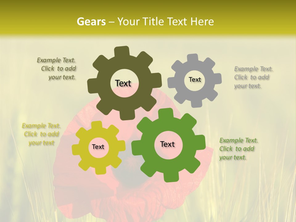 Green Beautiful Poppy PowerPoint Template