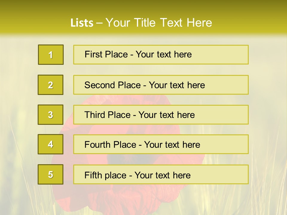Green Beautiful Poppy PowerPoint Template