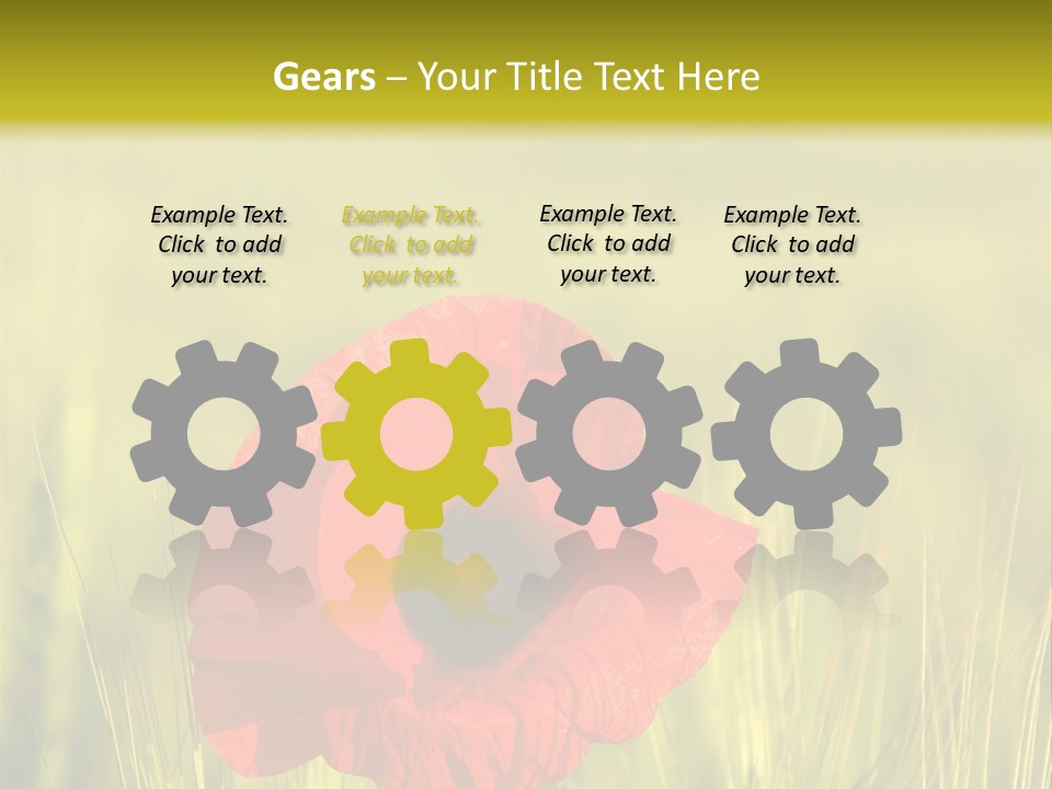Green Beautiful Poppy PowerPoint Template