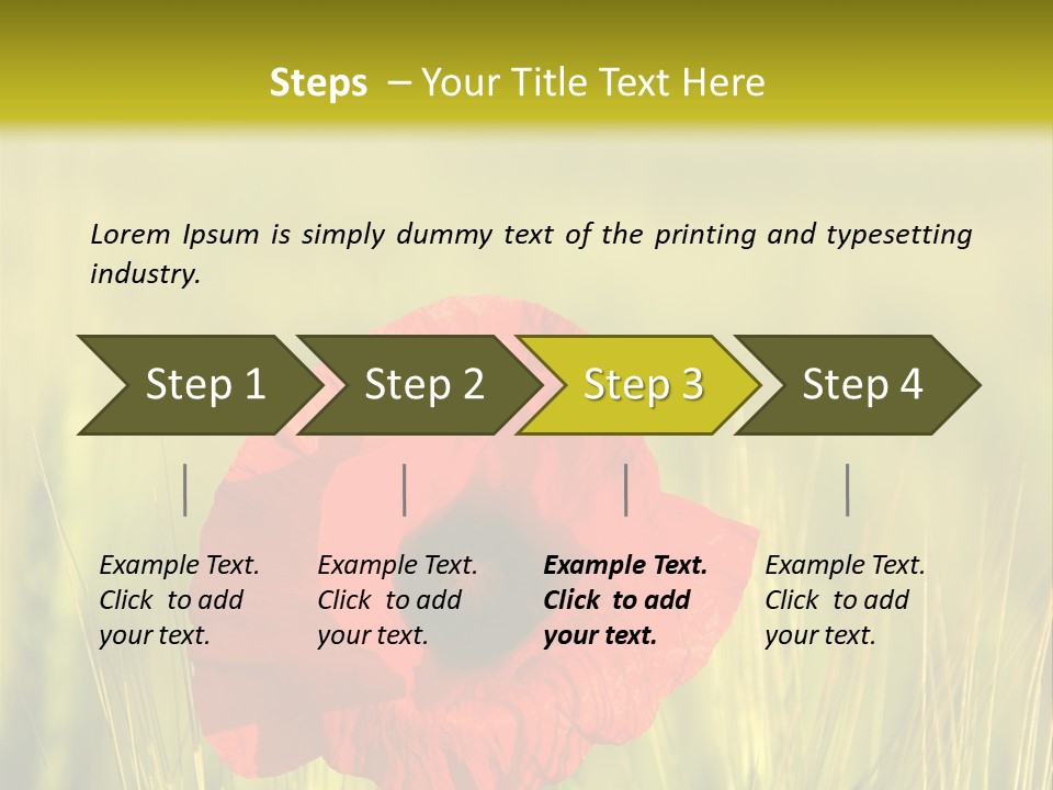 Green Beautiful Poppy PowerPoint Template