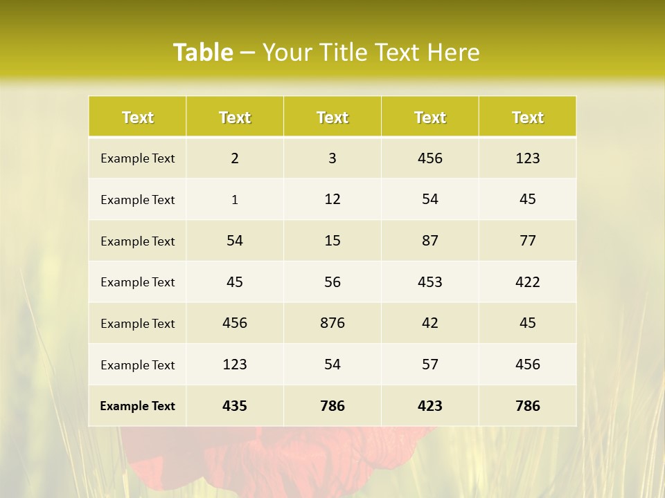 Green Beautiful Poppy PowerPoint Template
