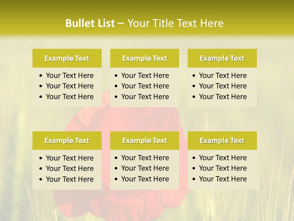 Green Beautiful Poppy PowerPoint Template