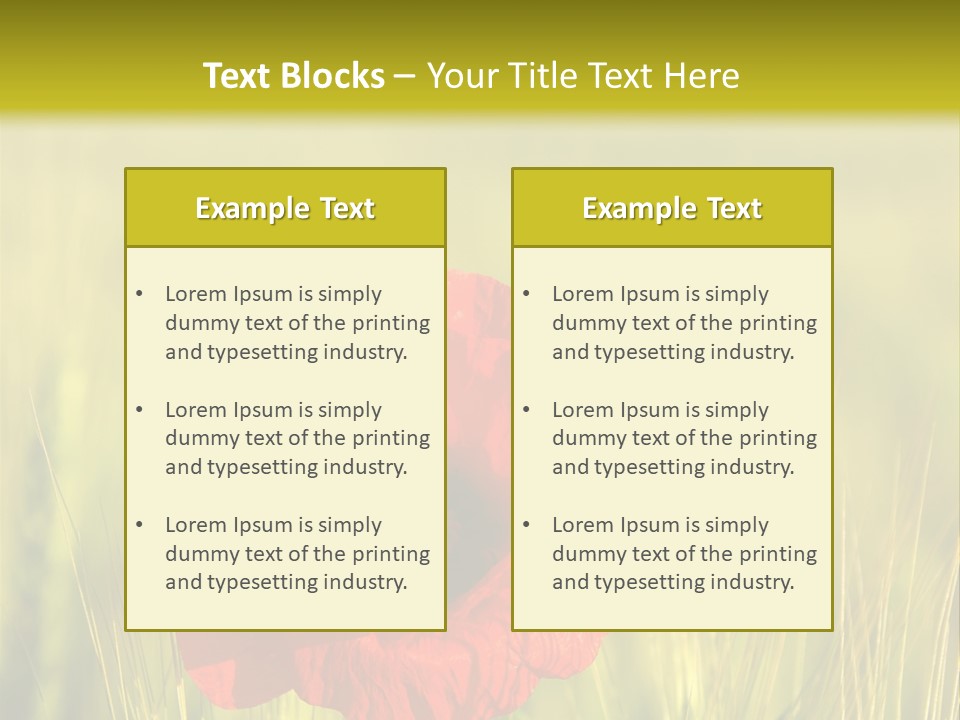 Green Beautiful Poppy PowerPoint Template