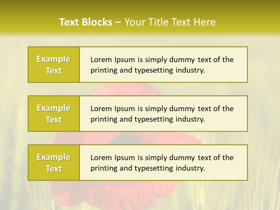 Green Beautiful Poppy PowerPoint Template