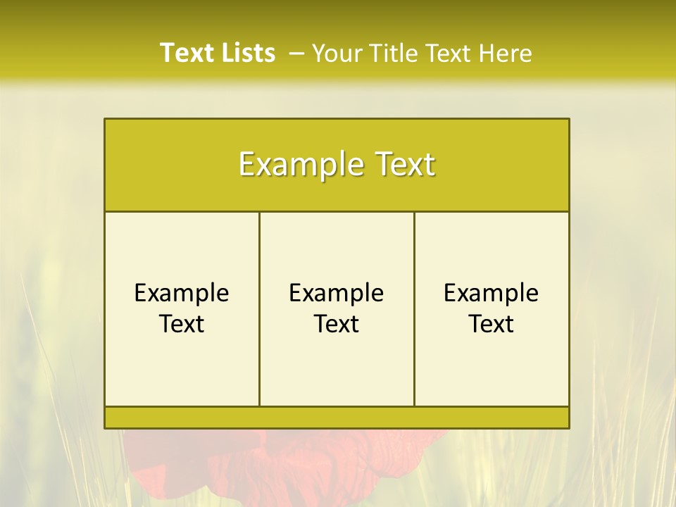 Green Beautiful Poppy PowerPoint Template