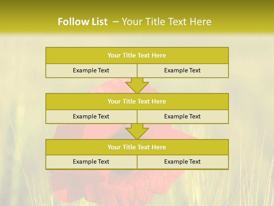 Green Beautiful Poppy PowerPoint Template