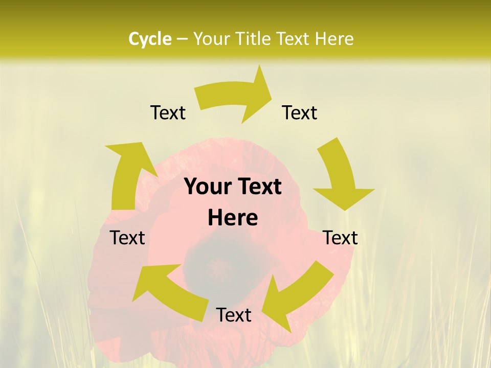 Green Beautiful Poppy PowerPoint Template