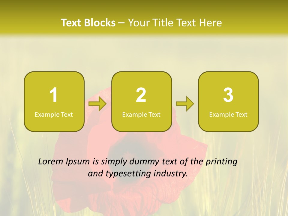 Green Beautiful Poppy PowerPoint Template