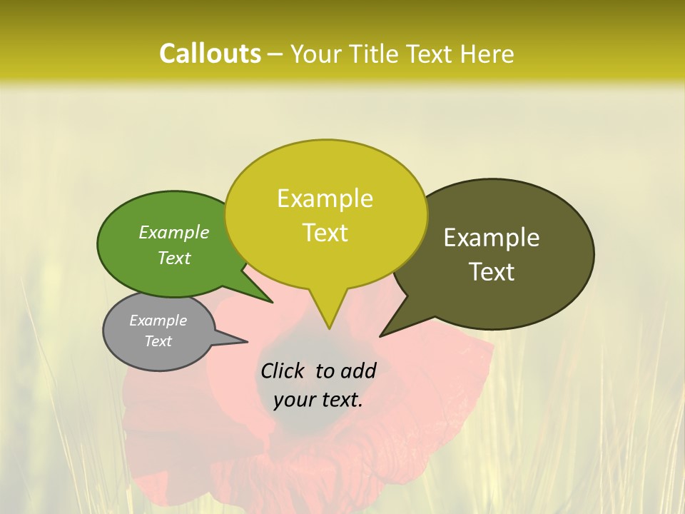 Green Beautiful Poppy PowerPoint Template