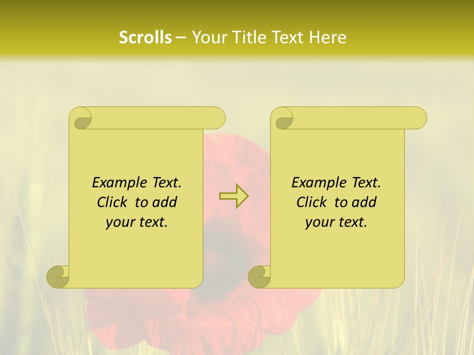Green Beautiful Poppy PowerPoint Template
