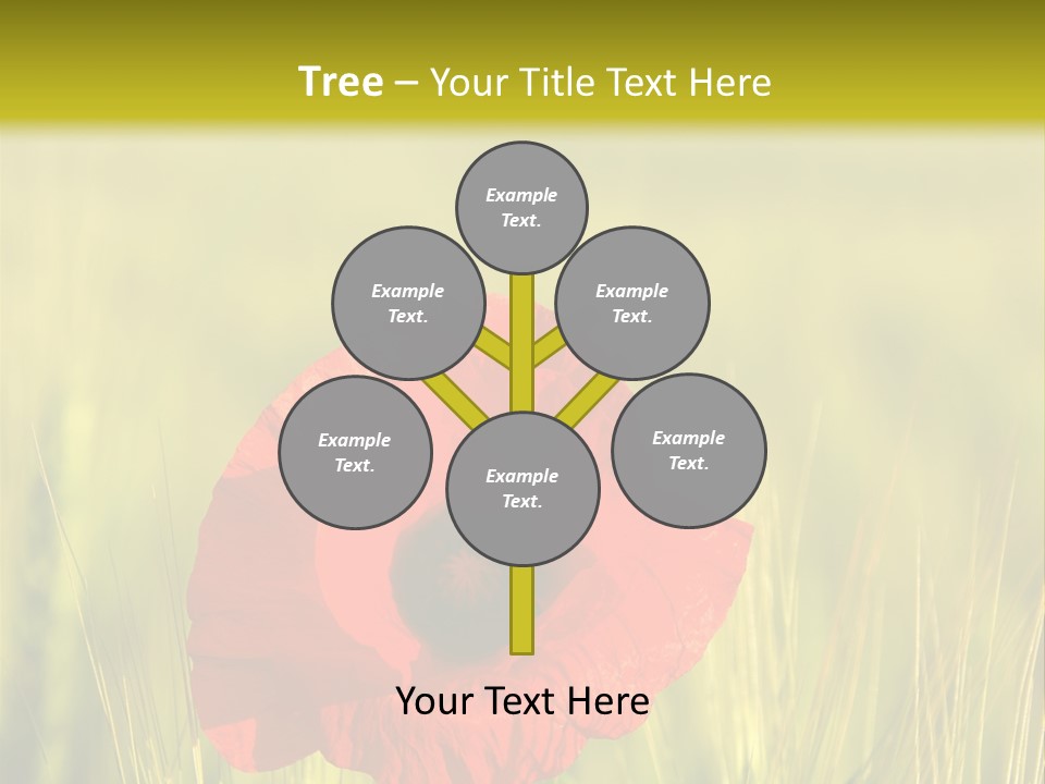 Green Beautiful Poppy PowerPoint Template