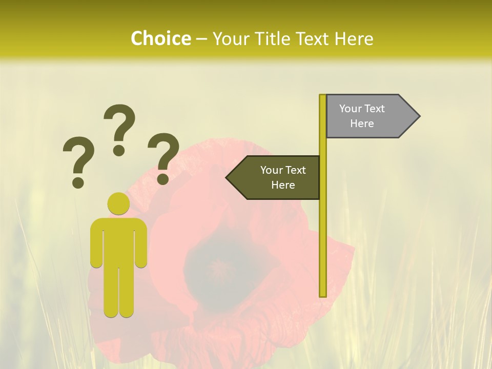 Green Beautiful Poppy PowerPoint Template