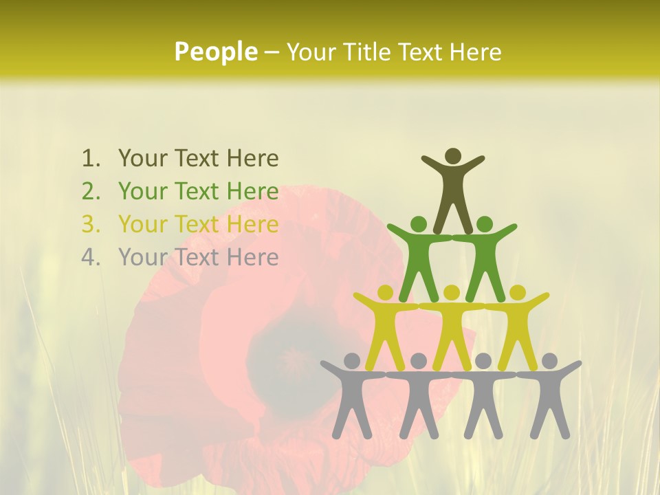 Green Beautiful Poppy PowerPoint Template