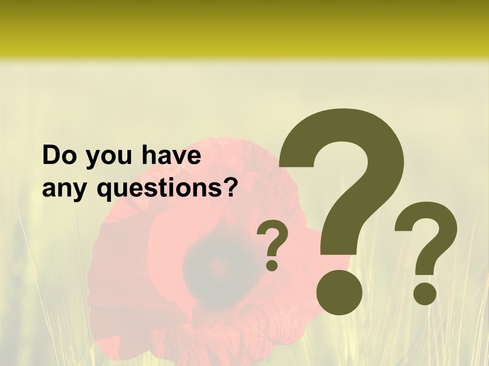 Green Beautiful Poppy PowerPoint Template