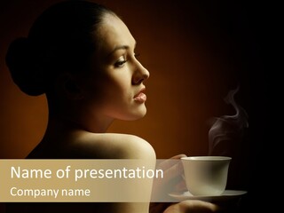 Enjoyment Mug Sensuality PowerPoint Template