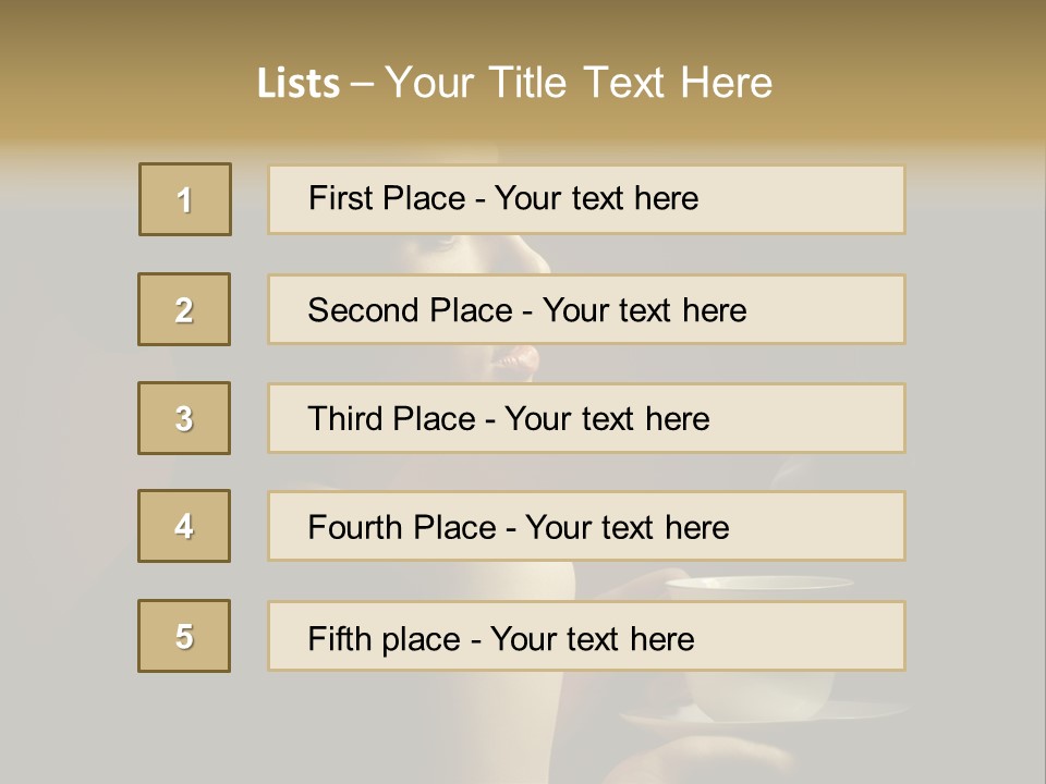 Enjoyment Mug Sensuality PowerPoint Template