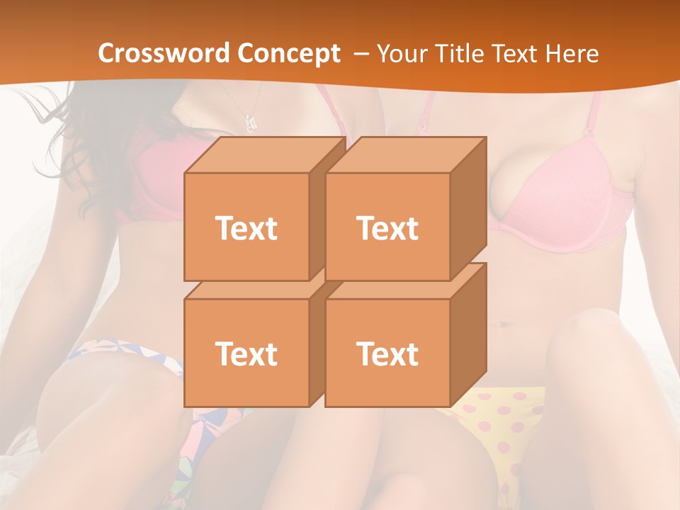 Caucasian White Breasts PowerPoint Template