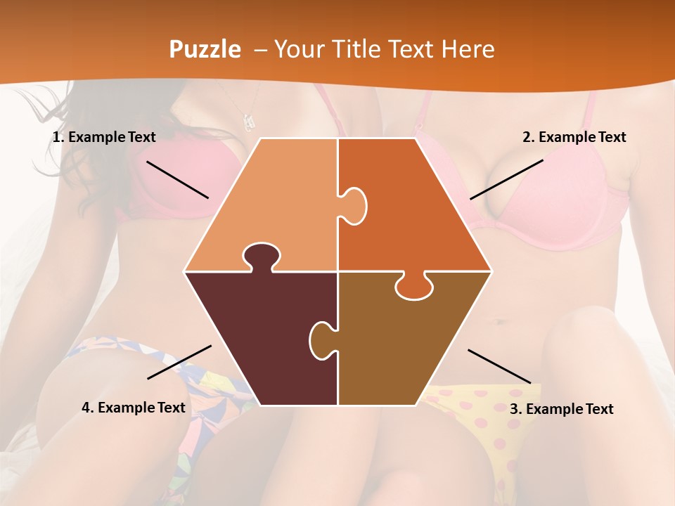 Caucasian White Breasts PowerPoint Template