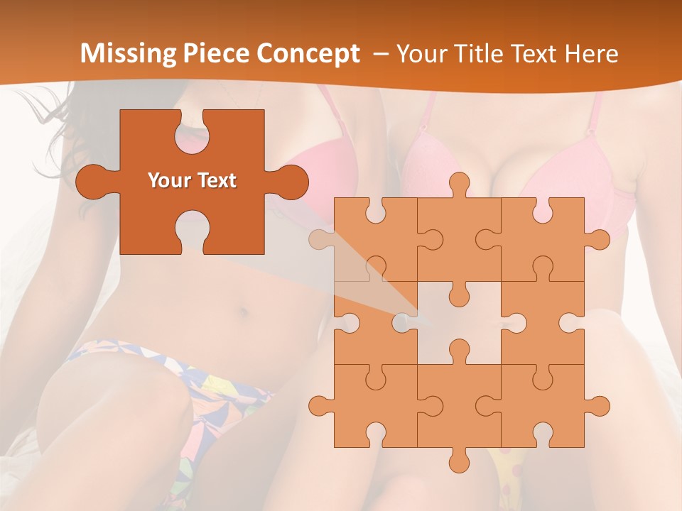 Caucasian White Breasts PowerPoint Template