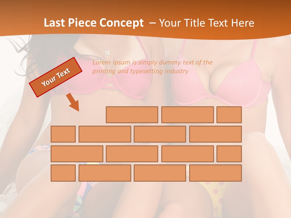 Caucasian White Breasts PowerPoint Template