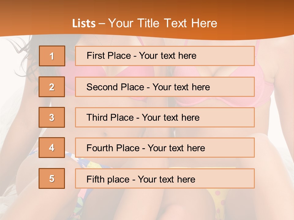 Caucasian White Breasts PowerPoint Template