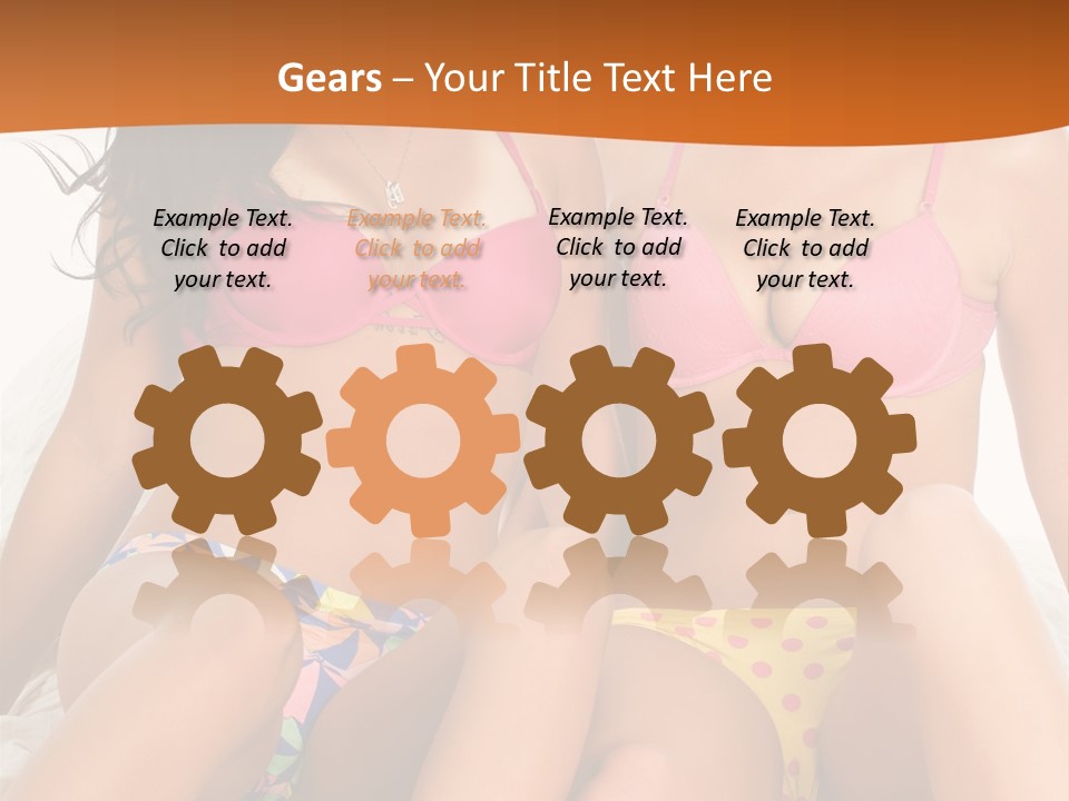 Caucasian White Breasts PowerPoint Template