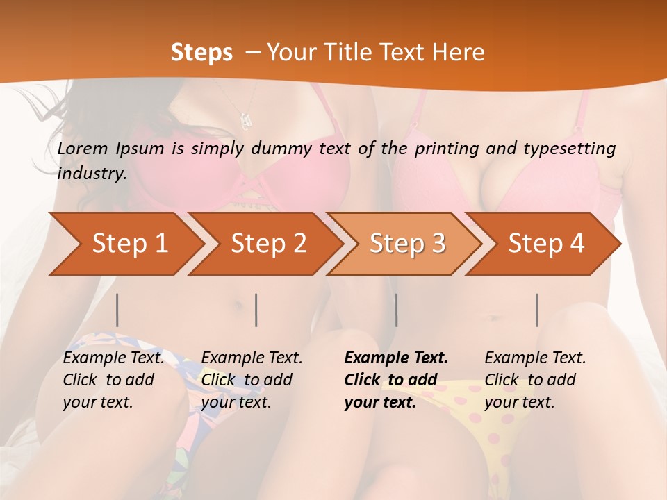 Caucasian White Breasts PowerPoint Template