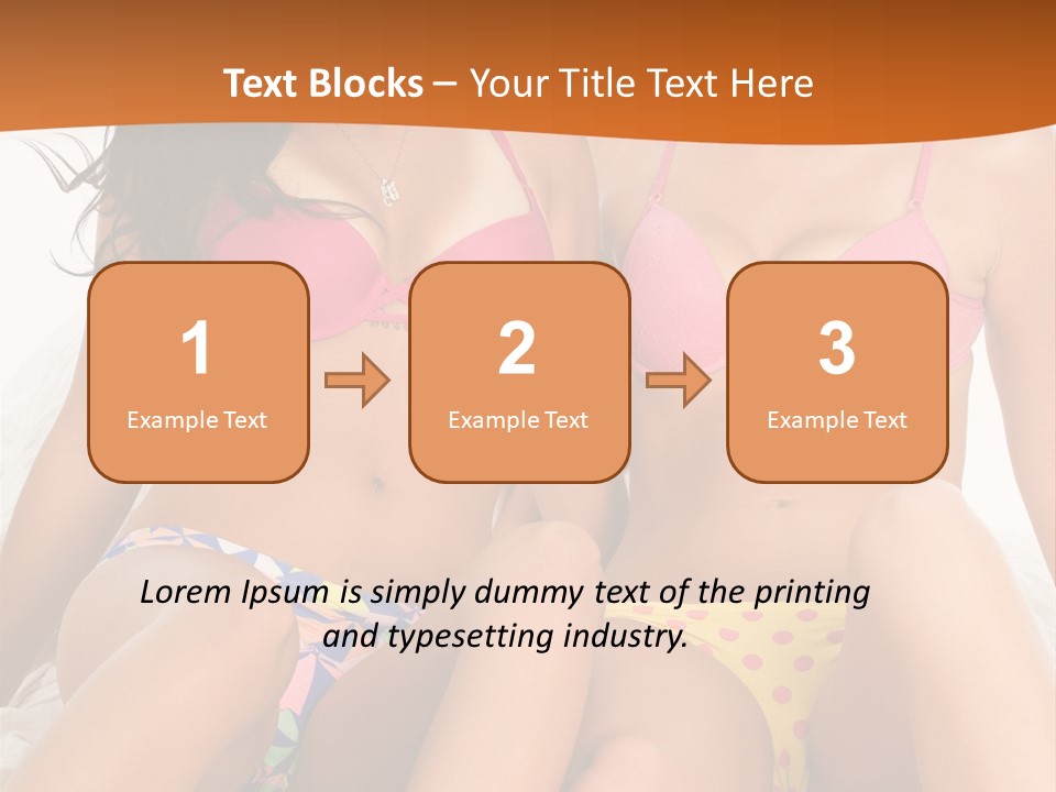 Caucasian White Breasts PowerPoint Template