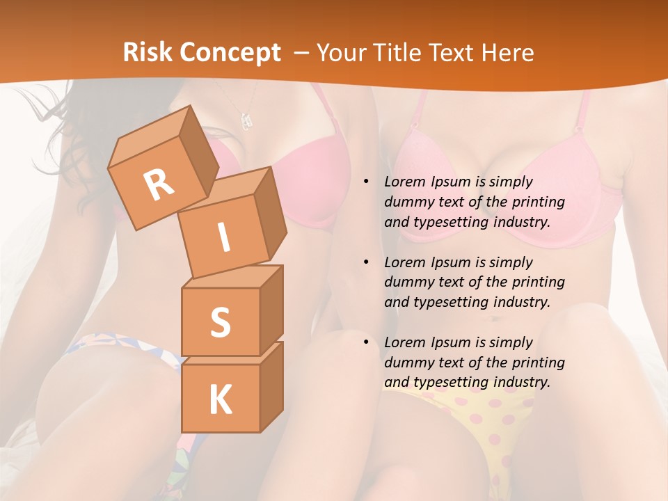 Caucasian White Breasts PowerPoint Template