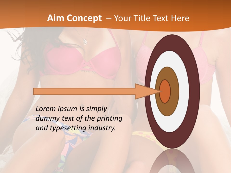 Caucasian White Breasts PowerPoint Template