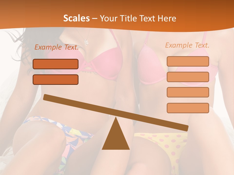 Caucasian White Breasts PowerPoint Template