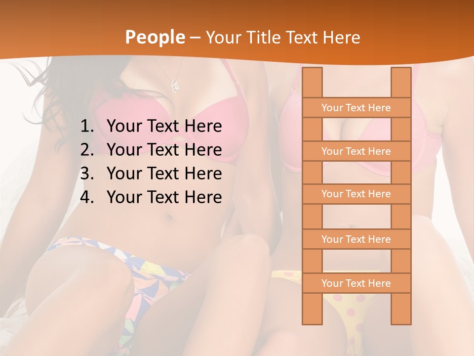 Caucasian White Breasts PowerPoint Template