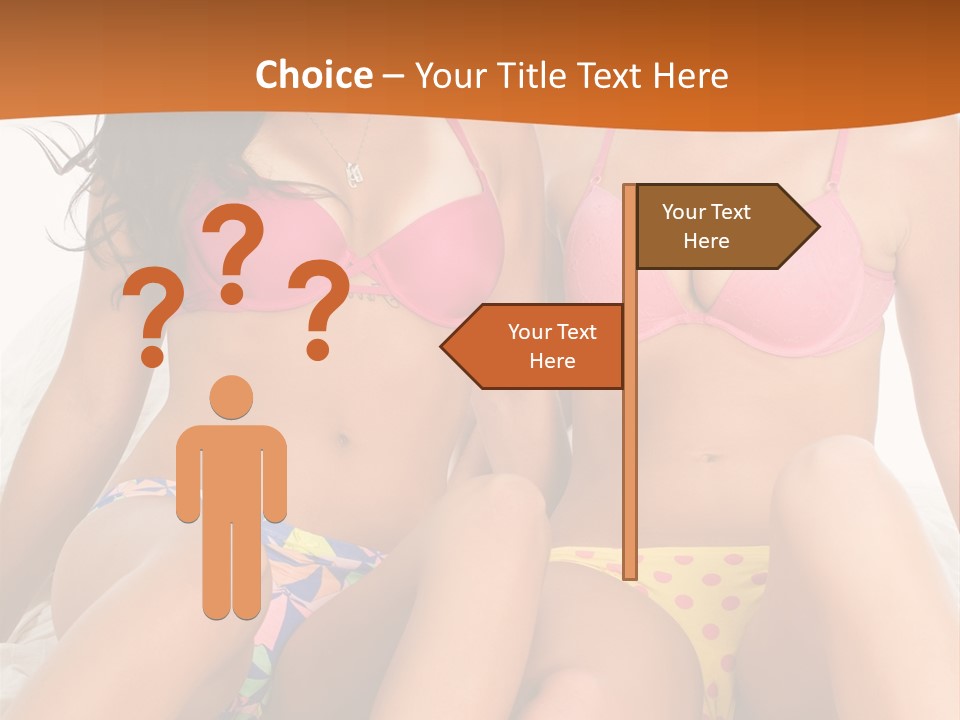 Caucasian White Breasts PowerPoint Template