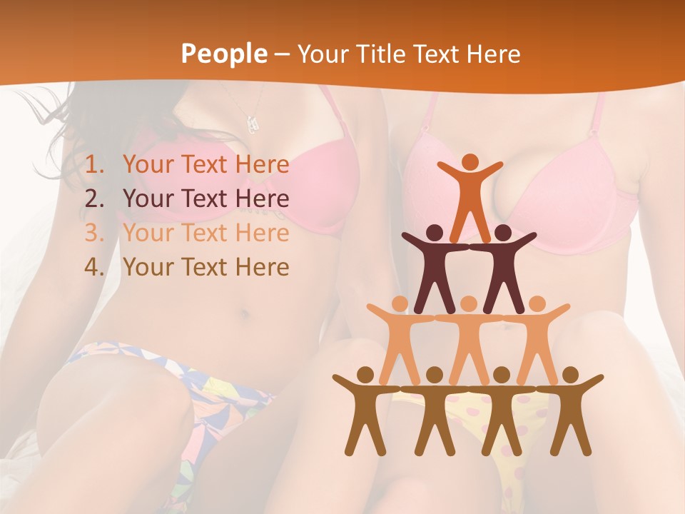 Caucasian White Breasts PowerPoint Template