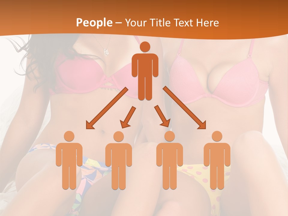 Caucasian White Breasts PowerPoint Template