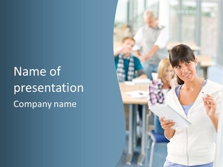 Woman Young Teenager PowerPoint Template