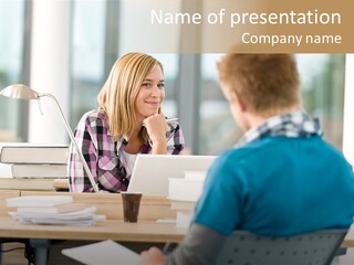 Holding Two Sitting PowerPoint Template