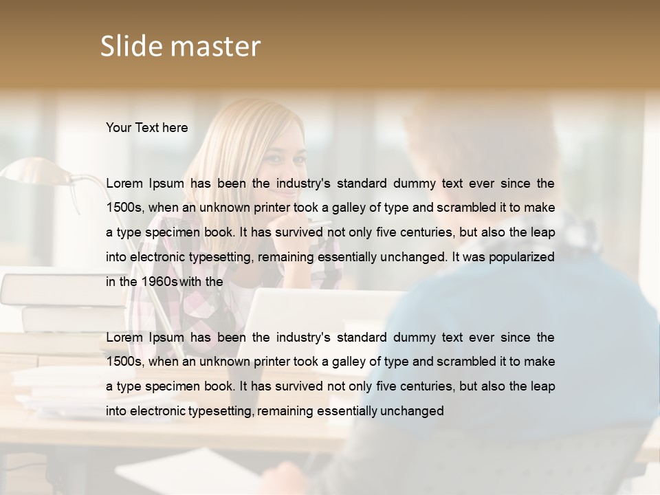 Holding Two Sitting PowerPoint Template