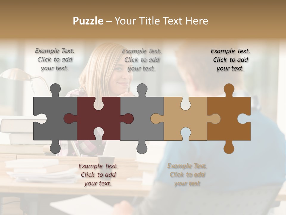 Holding Two Sitting PowerPoint Template